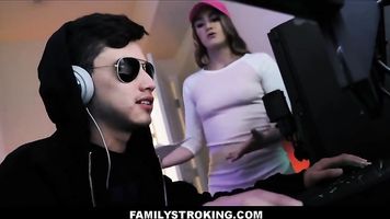 Teen Stepsister Kenzie Madison Family Sex With Stepbrother Juan "El Caballo" Loco While He Plays Video Games